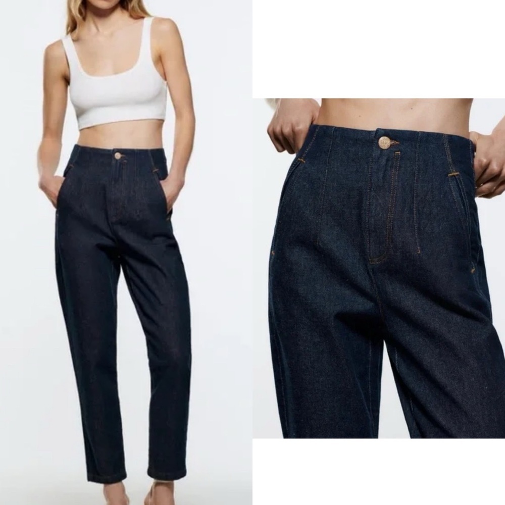ZARA SZ SM HIGH RISE TAILORED FIT JEANS